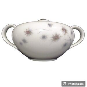 Sugar Bowl with Lid Creative Fine China Platinum StarBurst 1014 Japan